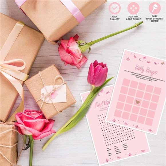 Dessie Baby Shower Games for Girls -Ultimate Baby Shower Game Set -9 UniqueGames - Picture 3 of 6